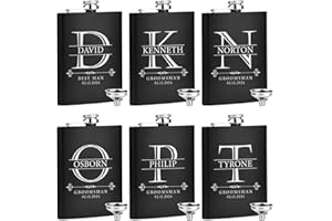 ELEGANTPARK Personalized Stainless Steel Flask Groom Groomsmen Wedding Gifts Men Custom Hip Flask for Liquor Birthday Valenti