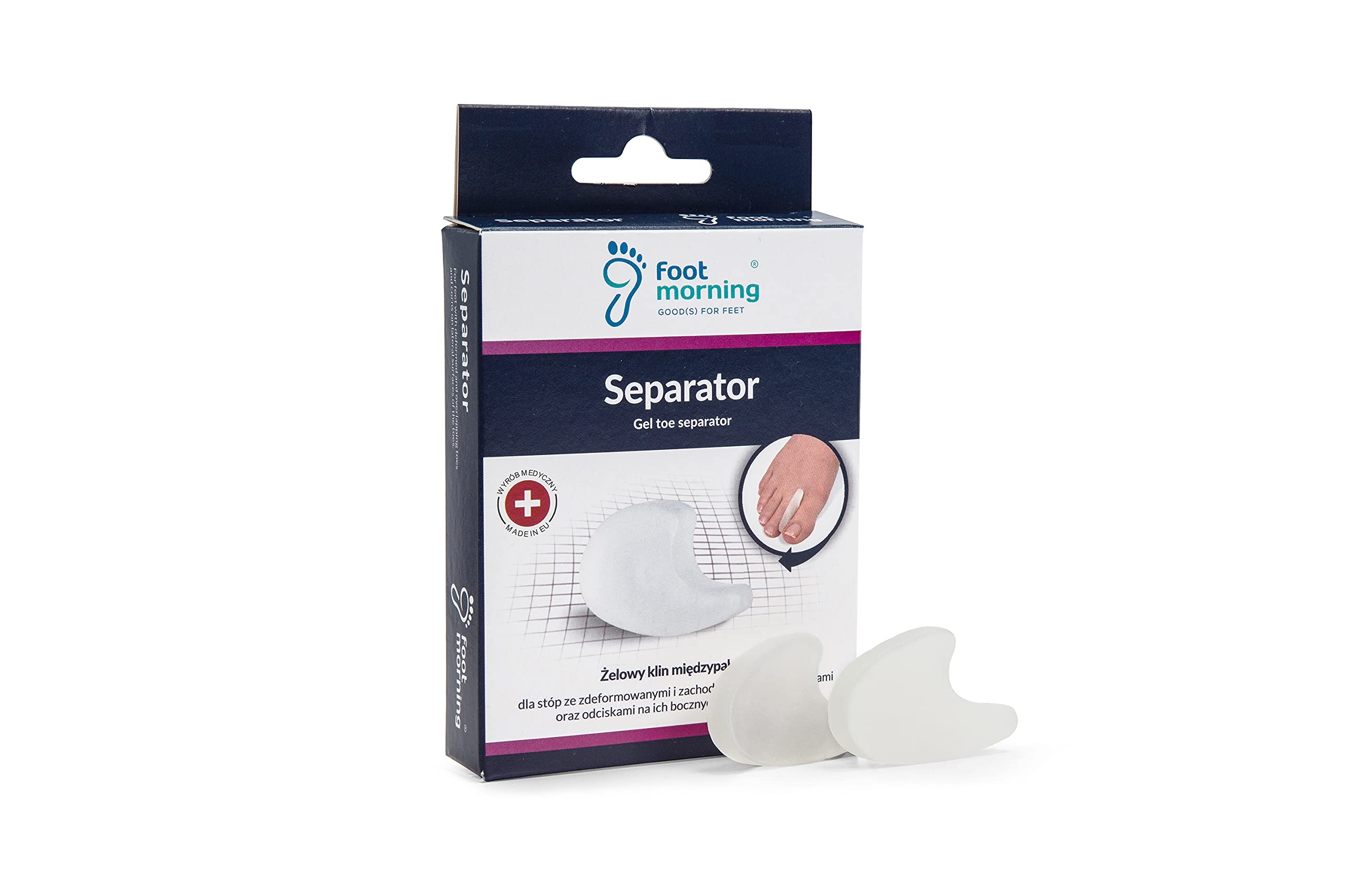 Foot Morning Toe Separator for Bunions, 1 Pair of Soft Gel Toe Separators for Over-lapping Toes, Bunion Pain Relief Toe Straightener (Small)