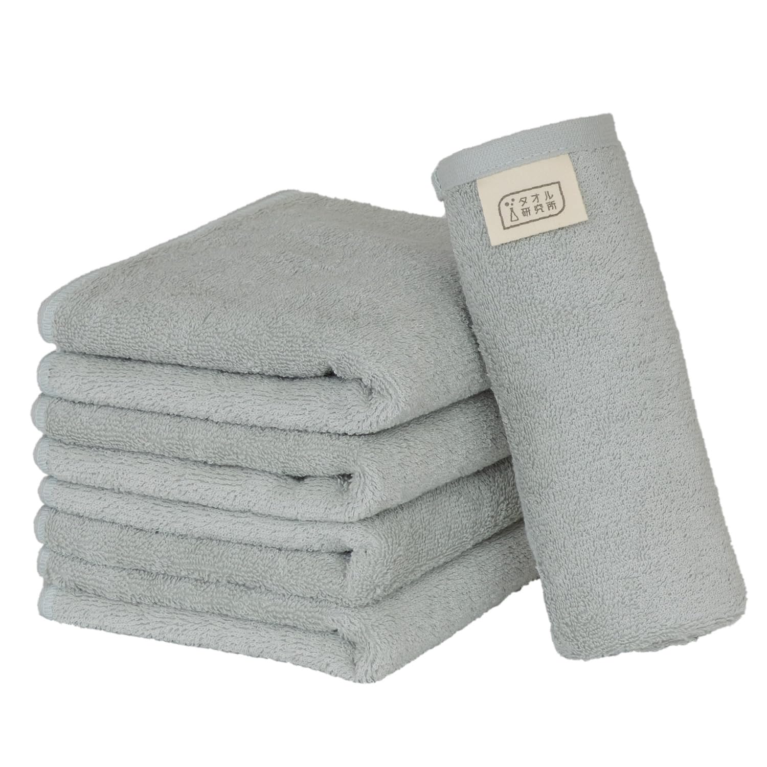 タオル研究所 [スピードドライ 3D] #009 フェイスタオル スモークブルー 5枚セット 速乾 中厚手 東レ共同企画 省エネ サステナブル 耐久性 420GSM JapanTechnology商品画像