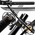Traditional Heat/Clay Tempered Hand Forged Katana Sword | Real 1060/1095 T10 High Carbon Steel Sharp Full Tang Katanas | Practical Authentic Japanese Samurai Swords