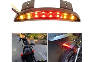MISS MOLY Motorcycle Chopped Rear Fender Edge LED Brake License Plate Tail Light Stop Running Light Turn Signal Lamp for Harley Sportster XL883N 1200N XL1200V XL1200X