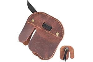 Perogen Archery Finger Tab-Cow Leather Fingers Protector for Recurve Bows Hunting Finger Protector Brown