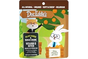 DOC EDDIE'S Vitamin C Bites - Small Animal Treats or Snack for Hamster, Rabbit, Chinchilla, Bunny, Gerbil, Mouse, Rat, Hedgehog, or Squirrel - 5oz - Made w/Real Fruit, Organic Ingredients
