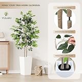 YOLEO 5.5ft Ficus Tree with White Planter Indoor Decorative Plant view 5