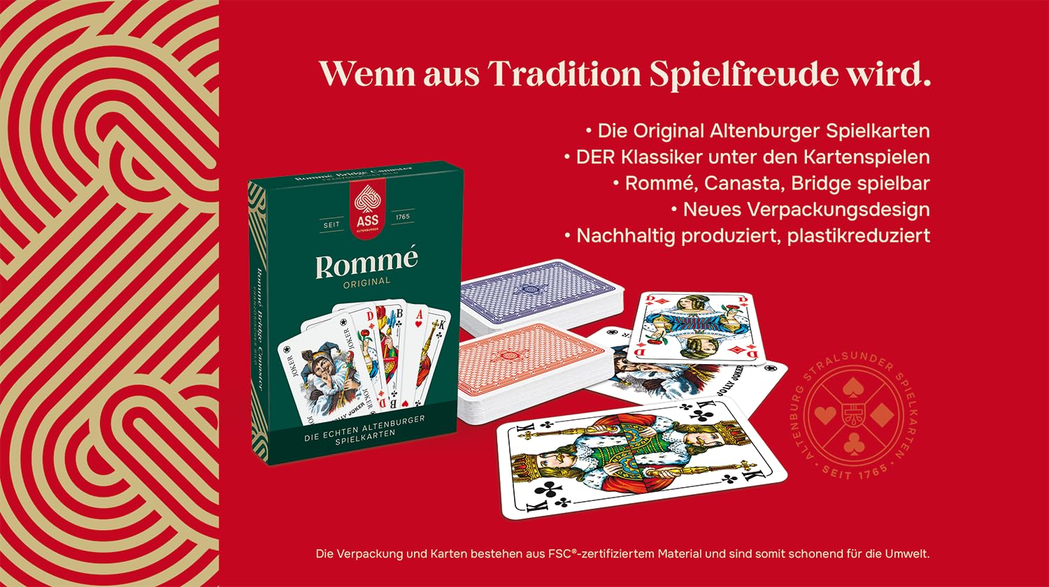 ASS Altenburger Rommé, französisches Bild, 2 Kartendecks je 55 Blatt (110 Karten inkl. 6 Joker) 3