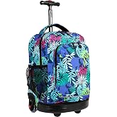 J World New York Sunny Rolling Backpack for Kids and Adults, Savanna, One Size