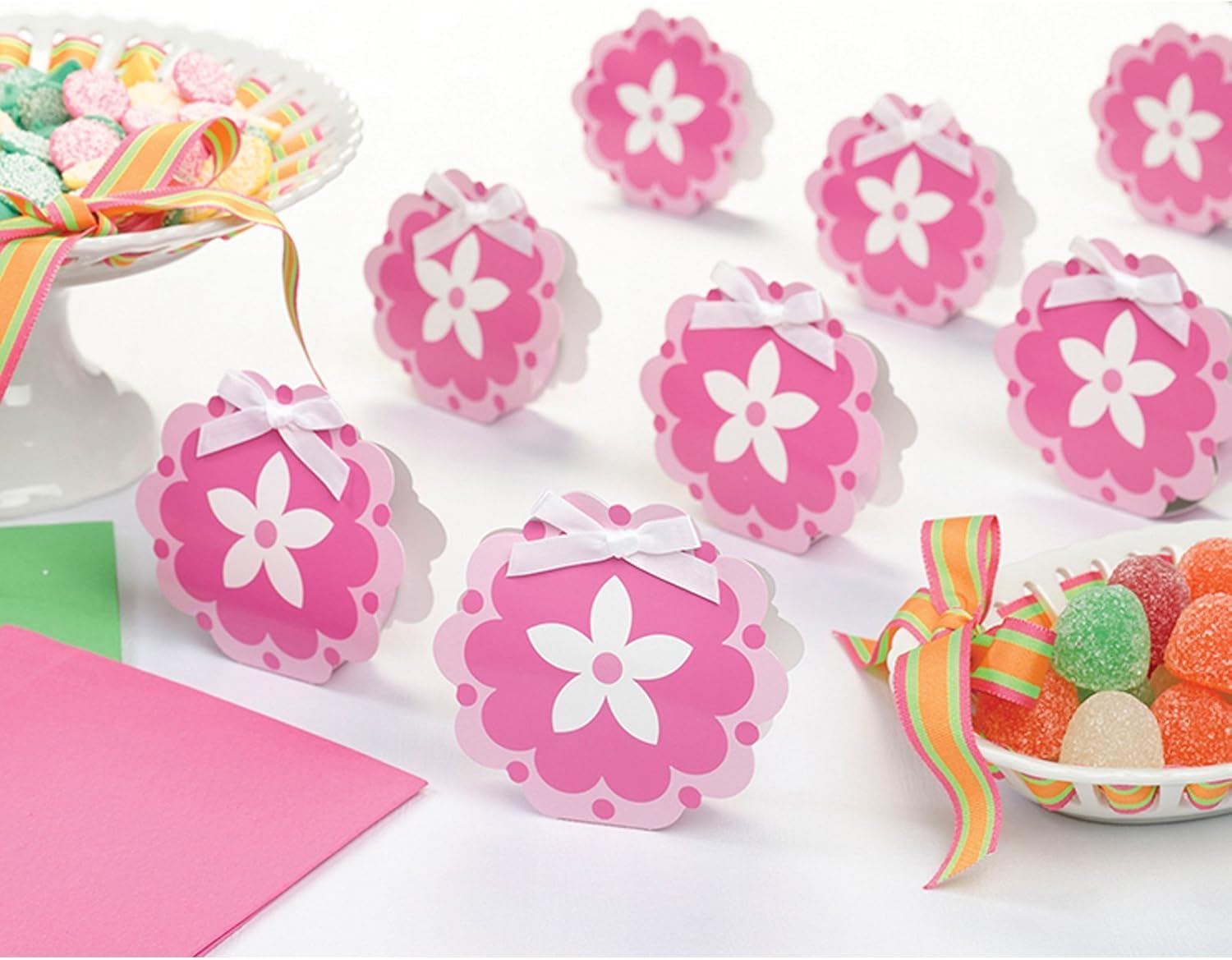 Pink Flower Favor Boxes (12 count) Health & Personal Care