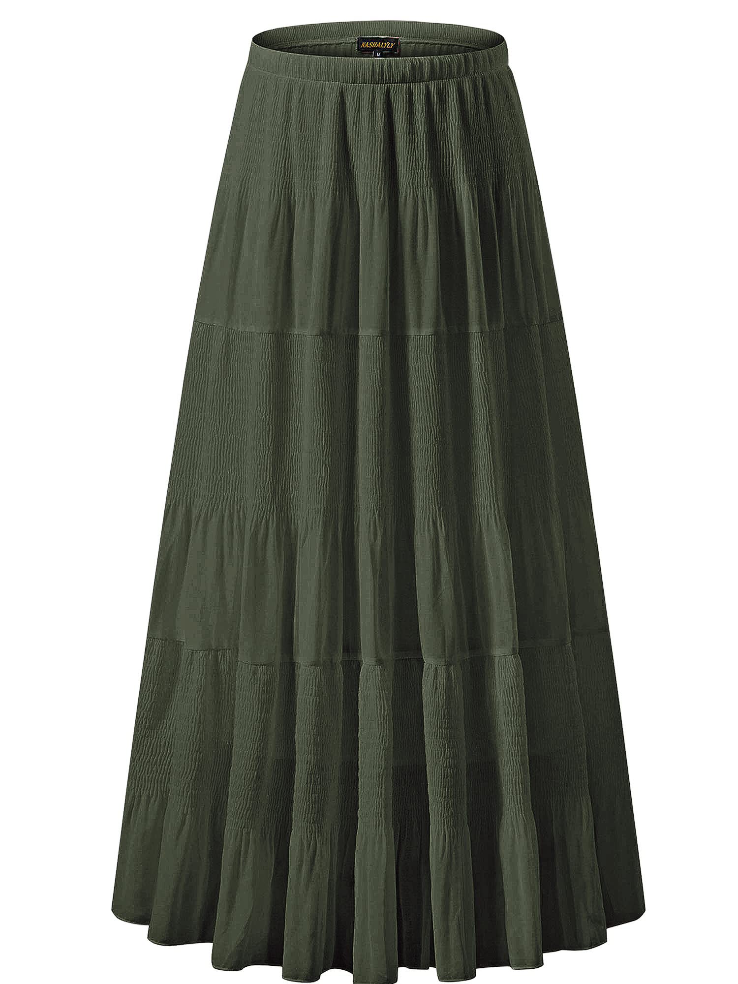 NASHALYLY Women's Chiffon Elastic High Waist