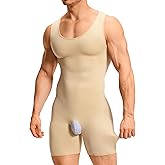 TAILONG Mens Shapewear Tummy Control Bodysuit Sleeveless Compression Shirts Slimming Body Shaper Fajas Para Hombres