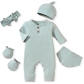 Aalizzwell Newborn Baby Ribbed Romper