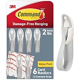 Command Cord Bundlers, Gray, 6 bundlers, 12 strips | Command Hooks For Garland, Holiday Decor, Damage Free Hanging, Good For Mantels, Doors, Fireplaces, Stairs