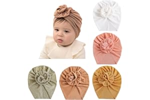 HUIXIANG Newborn Babies Headwrap Hat Infant Toddler Cotton Soft Cute Nursery Beanie Headbands Top Bowknot Cap