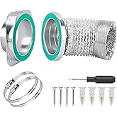Magnetic Dryer Vent Coupling DV180 Dryer Vent Hose Magnetic Connector Kit-Quick Connection and Disconnection Strong Magnet Self-Alignment Airtight Seal Easy to Clean Included a 3ft 4" Duct & 2 Clamps