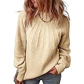 Dokotoo Women‘s Turtleneck Oversized Sweaters Long Sleeve Pullover Knit Mock Neck Tops