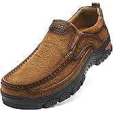 FIVESTORECITY Mens Casual Shoes Slip On Leather Loafers Non Slip Walking Breathable Handmade Sneaker for Dress Driving Business Working Office