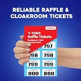 evelay Raffle Ticket 6 Books 1-1000 Perforated Mixed Colours Cloakroom view 5