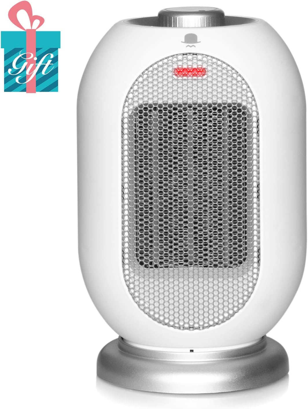 MRMIKKI Space Heater for Office, 1200W/700W Small Electric Heater for Home and Desk, Ceramic Heater with Fan, Tip-Over and Overheat Protection, 3s Quick Heating with Oscillation (White)