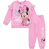 Disney Girls Fleece Sweatshirt and Jogger Pants Outfit Set Newborn to Big Kid Sizes (Newborn - 14-16)