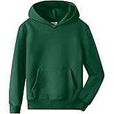 Spring&Gege Youth Solid Fleece Hoodies Pullover Hooded Sweatshirts for Children (3-12 Years)