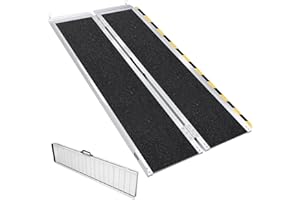 BEJONI 5FT Wheelchair Ramp, 600 lbs Capacity Non-Slip Aluminum Folding Handicap Ramp, Portable Door Threshold Wheelchair Ramps for Home, Steps, Stairs, Doorways, Curbs