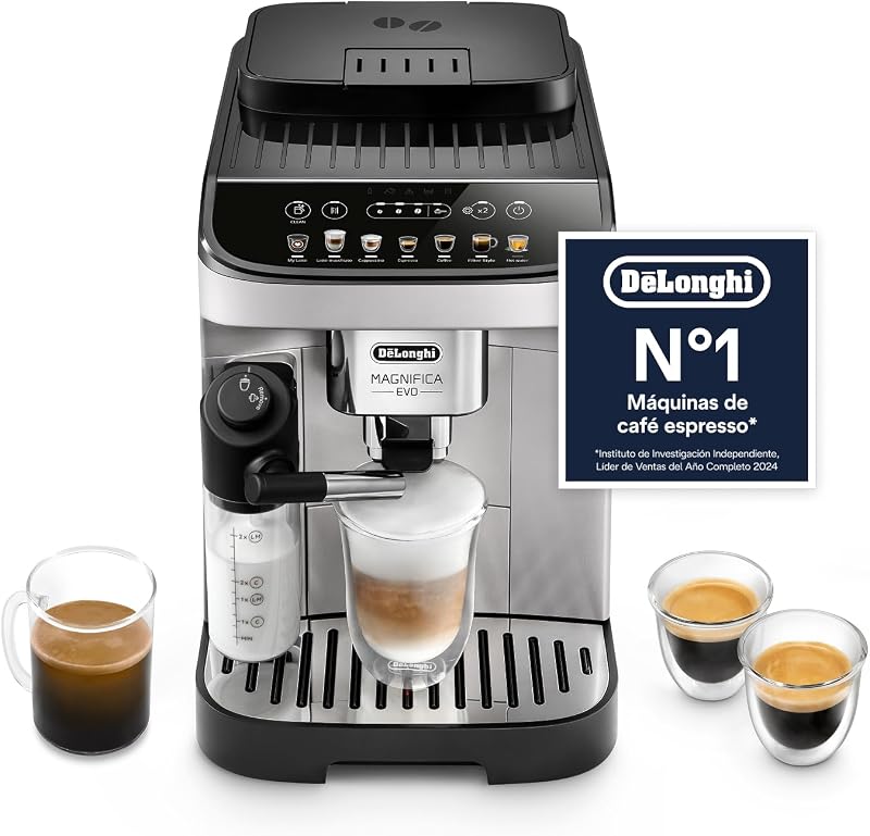 Magnifica Evo - Cafetera Superautomática 7 Bebidas Plata/Negro — foto 1 de 8