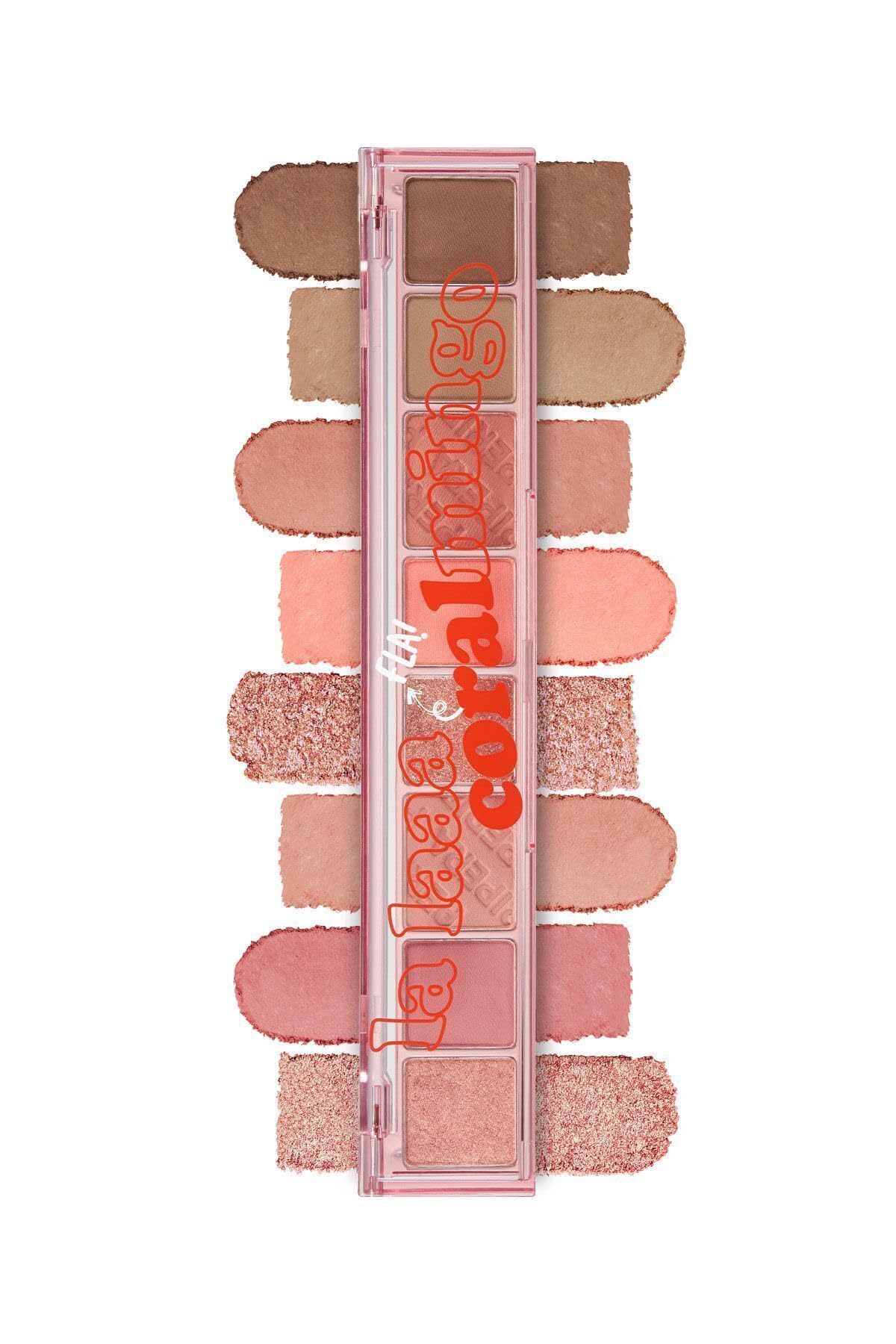Peripera All Take Mood Palette Makeup 8 Shades Eyeshadow - Matte Glitter Shimmer - Lala Coralmingo (Subtle Pinks) - 6.8g