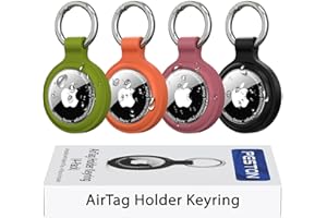 PESTON [4-Pack] Case for Apple AirTag Holder Keychain – IPX6 Waterproof, Anti-Lost, Scratch-Resistant Case for Air Tag – for Keys, Pets, Luggage