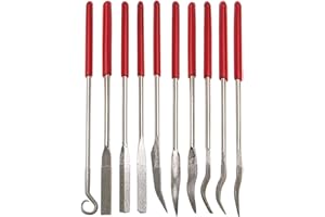 XAQISHIRE 10pcs Mini Heteromorphic Diamond Needle Files,Packed in Synthetic Leather Case,for high Precision Sanding Work on Wood,Plastic,Metal and Jewelry Carving