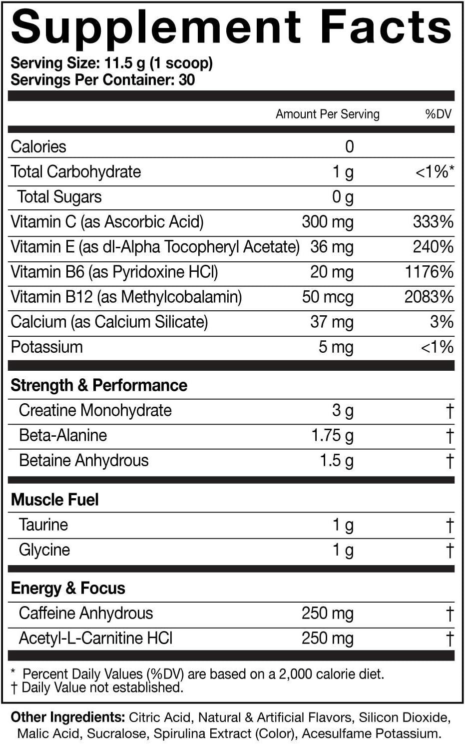 MusclePharm Assault Sport Pre-Workout Powder with High-Dose Energy, Focus, Strength, and Endurance, Blue Raspberry, 30 Servings: Health & Personal Care