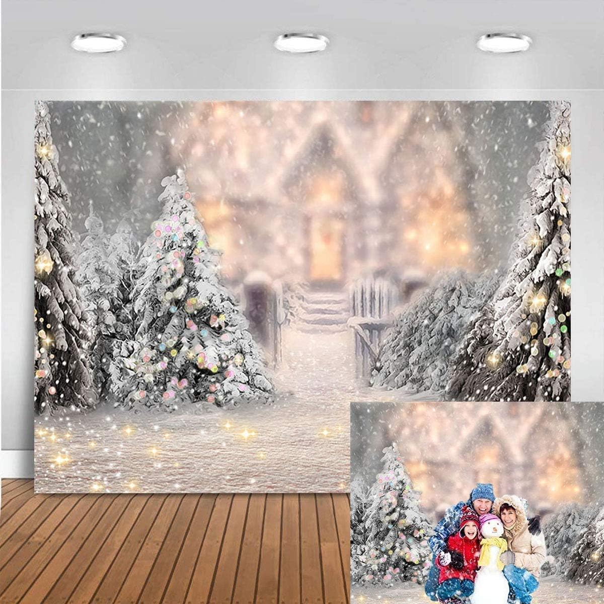 Toile de fond Arbre de Noël cadeau chaussette pour la photographie DBD-P19195 main image 1