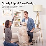 OUTON Solid Wood Tripod Floor Lamp with Storage Shelf and Remote view 6