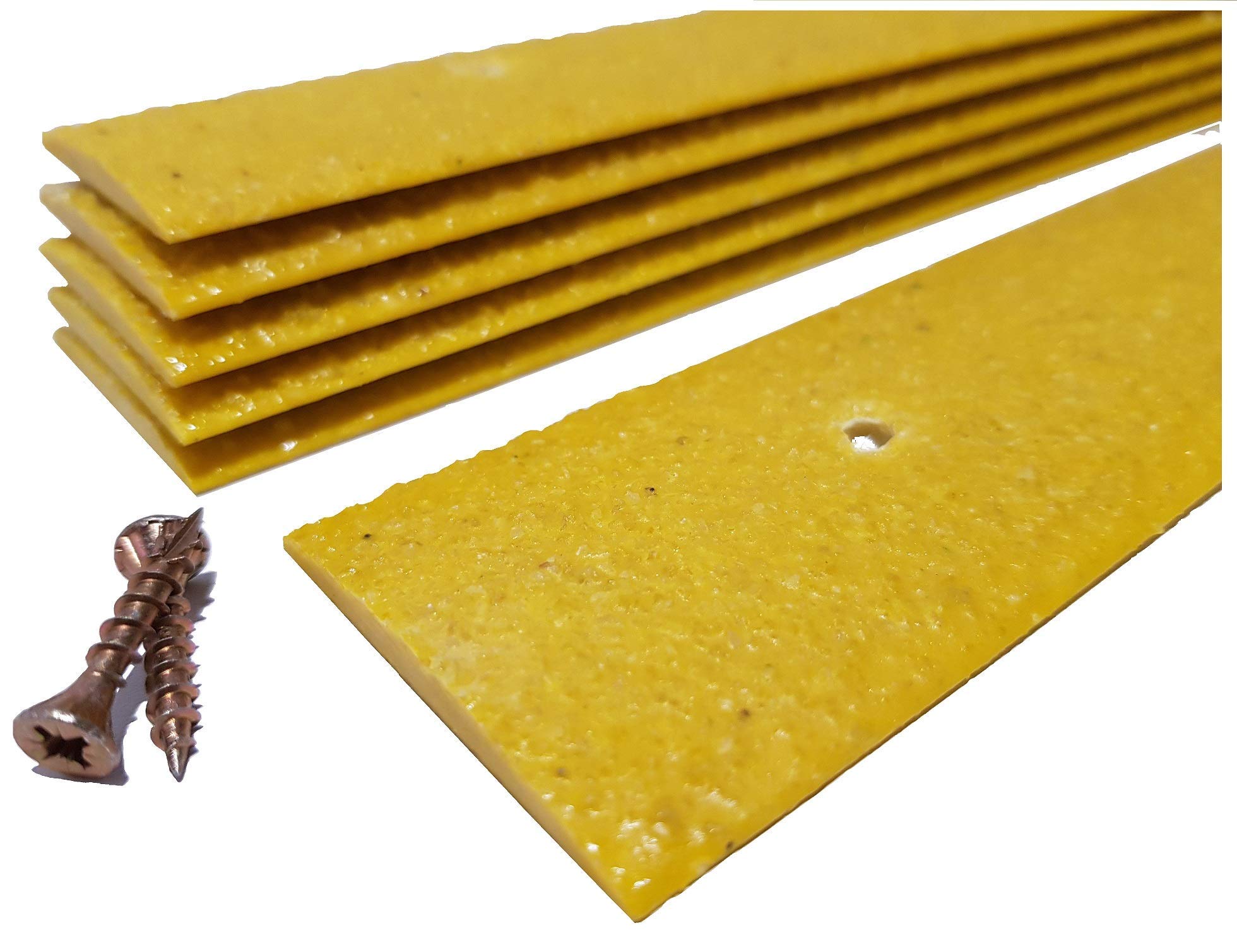 Pack of 5 Anti Slip Decking Strips 50mm x 750mm Yellow