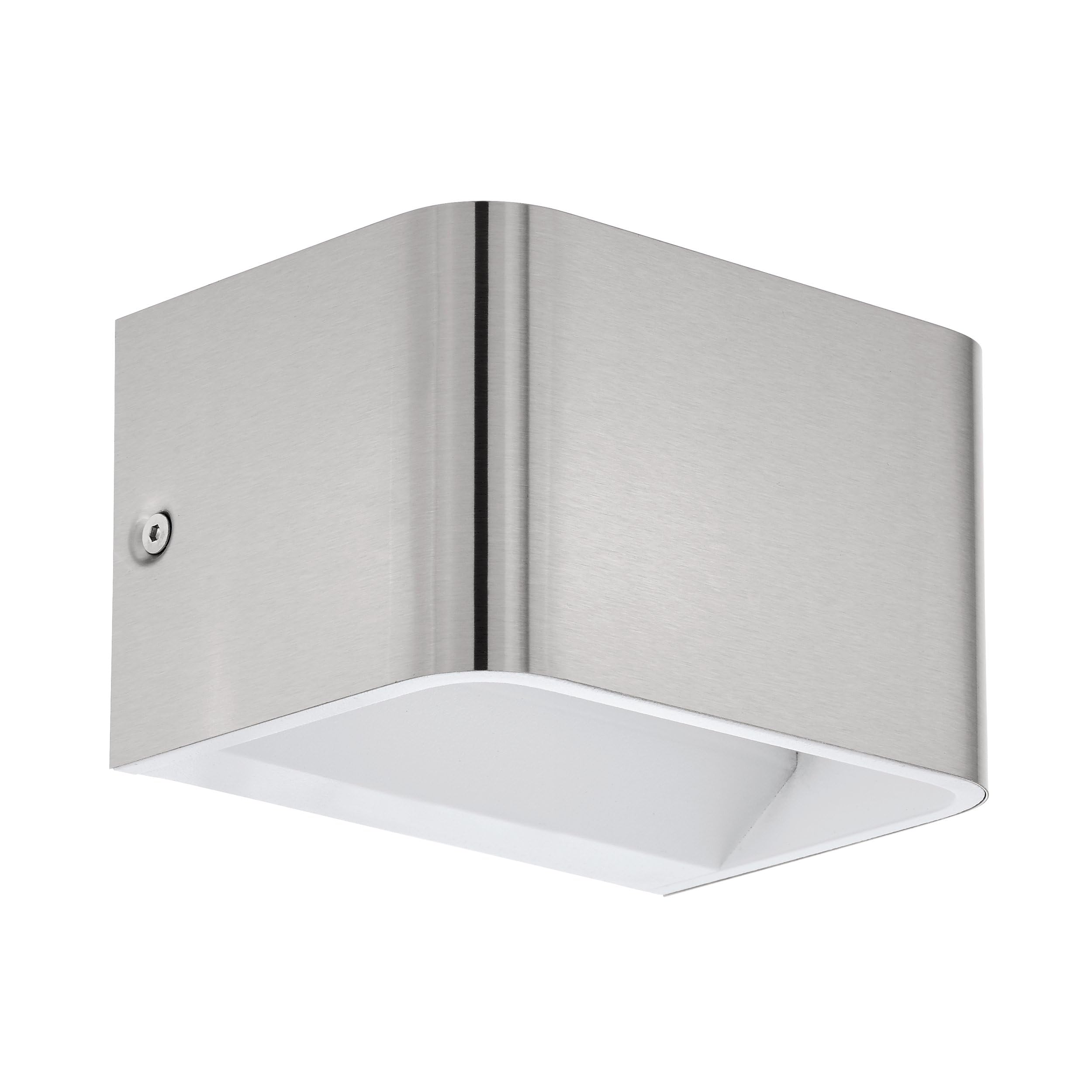 Eglo LED Wall Lamp Sania 4, Single-Flame Wall Light, Minimalist Design, Indoor Wall Spotlight in Aluminium, Living Room Lamp, Hallway Light in Matte Nickel, White, L 13 cm