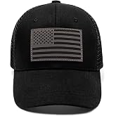 American Flag Trucker Hat - Snapback Hats for Men Women Baseball Cap - Breathable Mesh &amp; Adjustable Fit for Casual Wear
