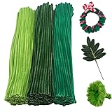 Swpohrat 300 Pieces Shades of Green Pipe Cleaner