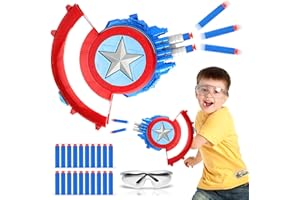 LITTCO Captain Shooting Shield, 20 Darts Captain Shield Toy with Goggles, Kids Role Play, Ideal Christmas, Birthday Gift for 3-12 Years Old Children, Boys, Girls