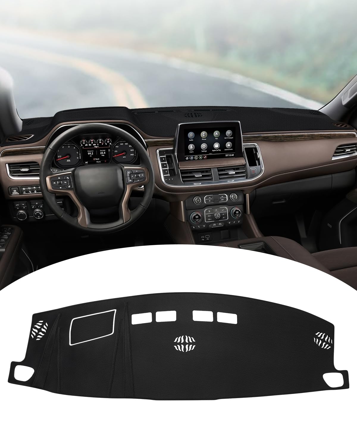 Photo 1 of (BAGGED) (USED/FAIR) FIILINES Dash Cover for Chevrolet Suburban/Chevrolet Tahoe/GMC Yukon 2021-2023 (Not for GMC Yukon Denali), Dashboard Mat Cover Car Accessories Sunshade Nonslip Mesh Protector No Glare Black