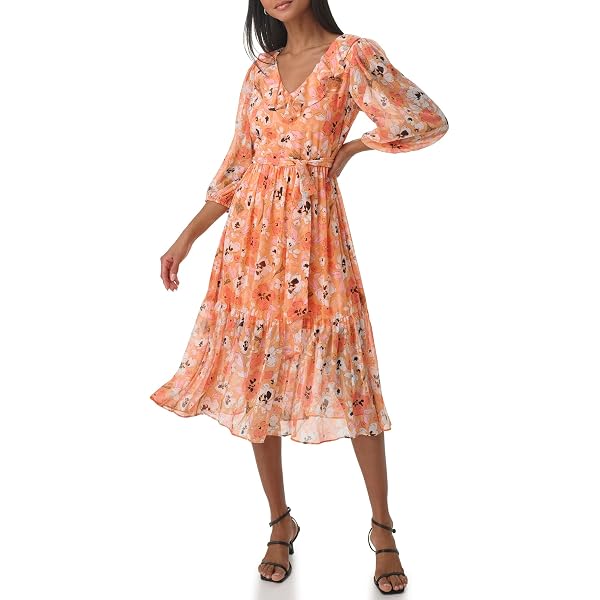 Jessica Simpson Womens Harmony Tiered Hi-lo Maxi Dress, Floral Burst