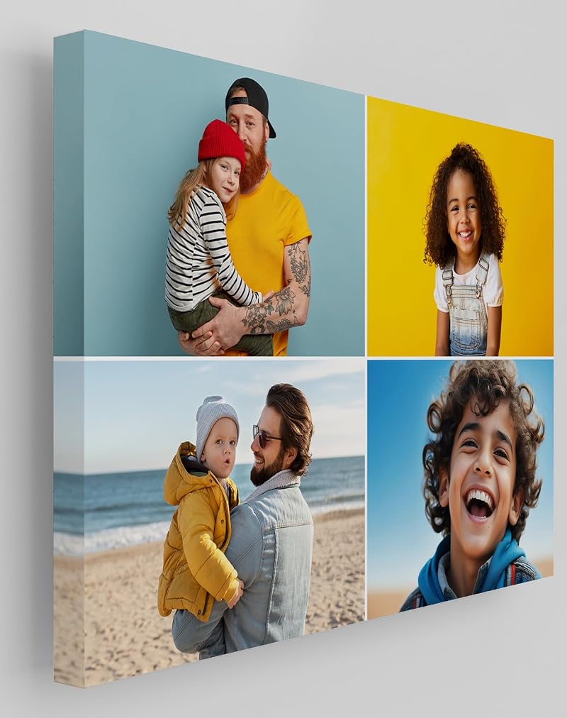 Star Online Personalised Canvas Photo Frames 4 Image Gallery Framed Gift