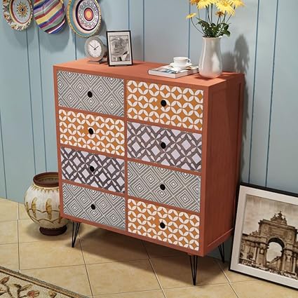 Festnight Retro 8 Drawers Sideboard Cabinet Console Cabinet