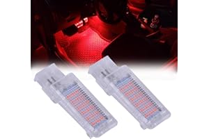 csslyzl LED Footwell Under Door Glove Box Interior Trunk Lights Compatible with VW Golf MK7 GTI Jetta MK5 MK6, OEM Replacement Error Free - 2PCS (Red)