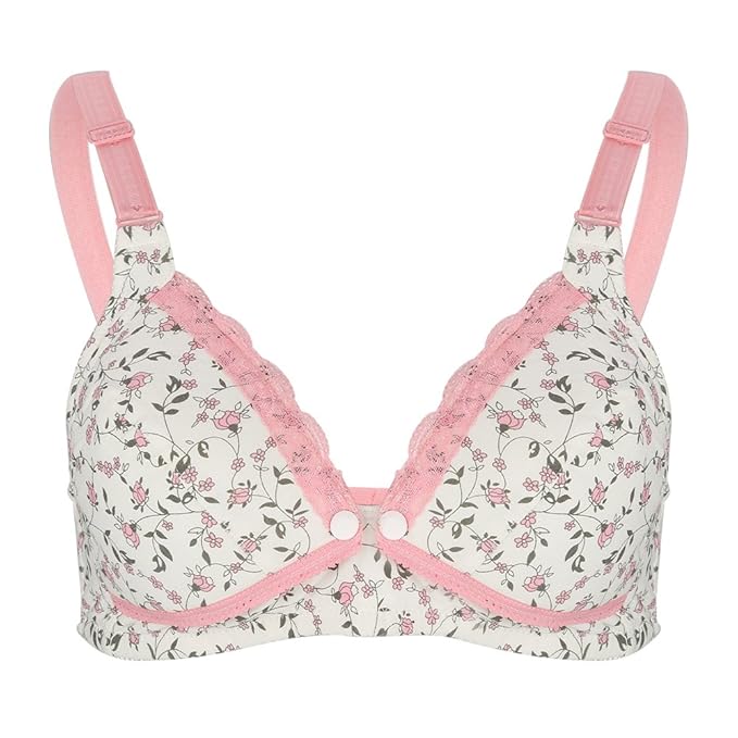 Amazon.com: Breastfeeding Bra, Cotton Pre-Opening Button Breast Feeding