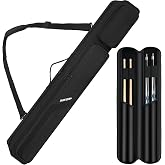 Jaffzora Pool Cue Case, Pool Stick Carrying Case Holds Butts and Shafts, Billiard Cue Bag with Shoulder Straps
