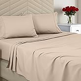 Utopia Bedding King Size 4 Piece Sheet Set - Brushed Microfiber - Soft Bed Sheets for King Size Bed - Includes 1 Fitted, 1 Flat, & 2 Pillow Cases - Deep Pocket (Beige)
