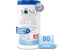 SONO Disinfecting Wipes - Alcohol-Free, No Bleach, Medical-Grade I Multi-Surface Cleaning for Home, School, Office, Hospital, Gym I Gentle on Electronic Devices I Everyday Use I 80 CT
