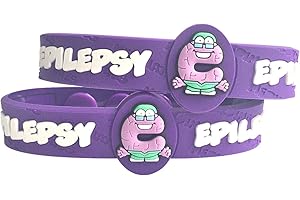 ALLERMATES Epilepsy Bracelet Kids– Colorful Seizure Alert Bracelet for Kids –Epilepsy Awareness, Latex-Free Adjustable Wristband for Kids Ages 3+ (2 Pack “Dr. E”) Kid Emergency Bracelet