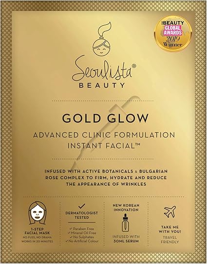 Download Seoulista Beauty Gold Glow Advanced Clinic Formulation Instant Facial Beauty Face Mask Award Winning Infused With Active Botanicals The Ultimate Anti Ageing Treatment 30ml Amazon Co Uk Beauty PSD Mockup Templates