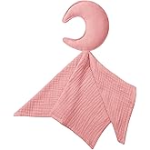 Premium Soft Muslin Cotton Moon Loveys Soft & Breathable Newborn Security Blanket, Perfect Present for Baby Newborns, Toddlers Boy Girl, Gender Neutral. Fabric for Comfortable Sleep & Play