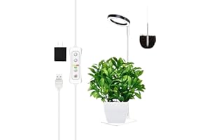 Plant Grow Light,yadoker LED Growing Light Full Spectrum for Indoor Plants,Height Adjustable, Automatic Timer, 5V Low Safe Voltage,Idea for Small Plant Light