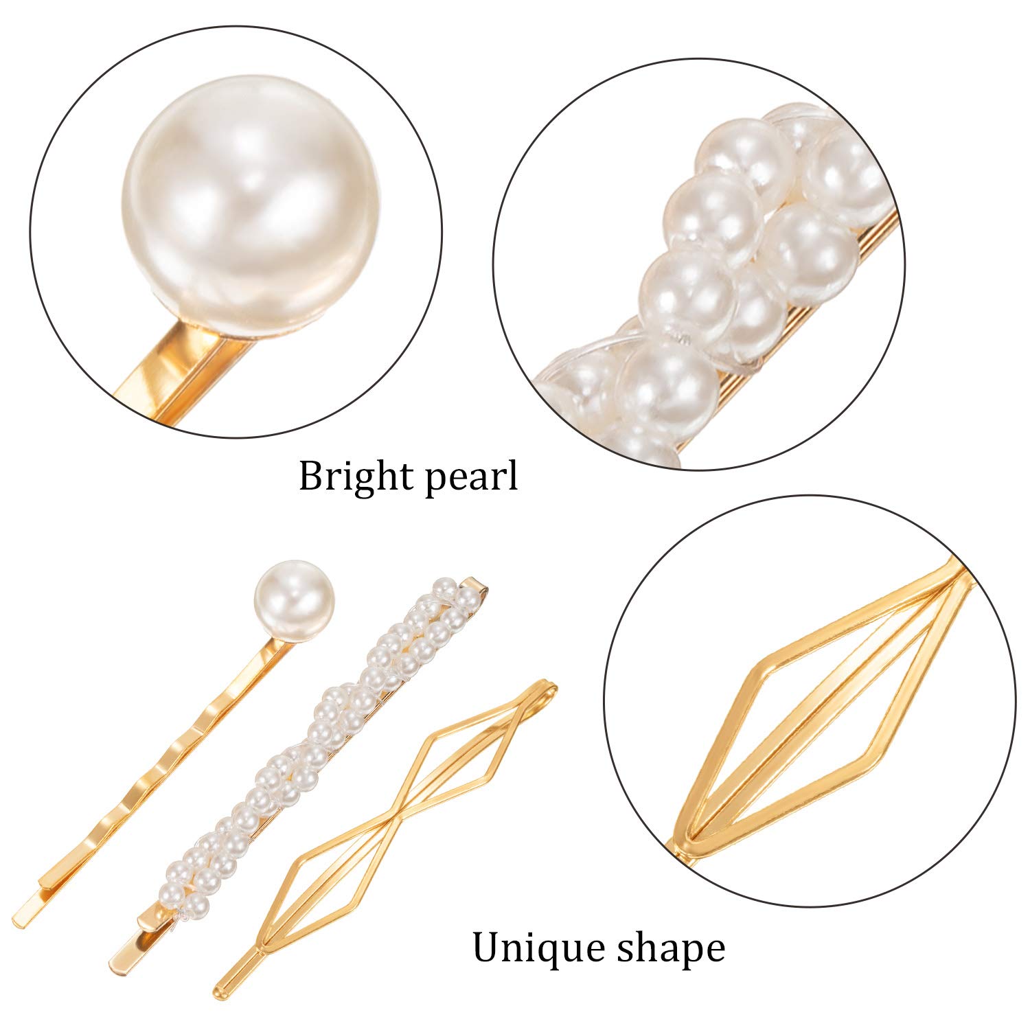 17 Pieces Hair Clip Geometric Hair Pins Metal Hairpin Hair Styling Jewelry Hair Clamps Accessories for Girl Women Weddings Parties : Beauty